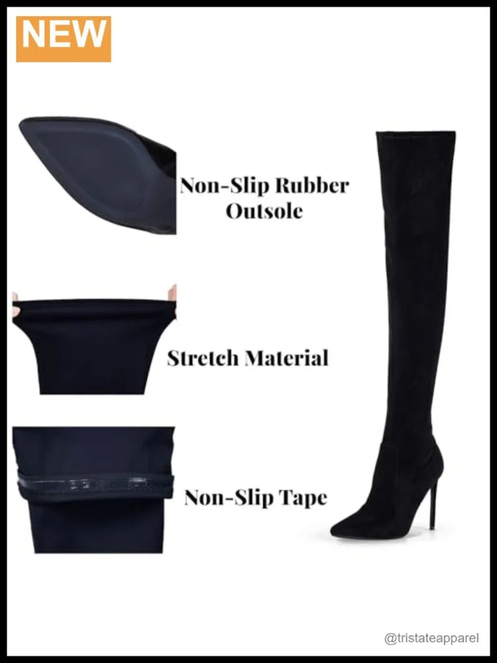 Over the Knee Boots Stretch Suede Pointed Toe Stiletto Heel Side Zip
